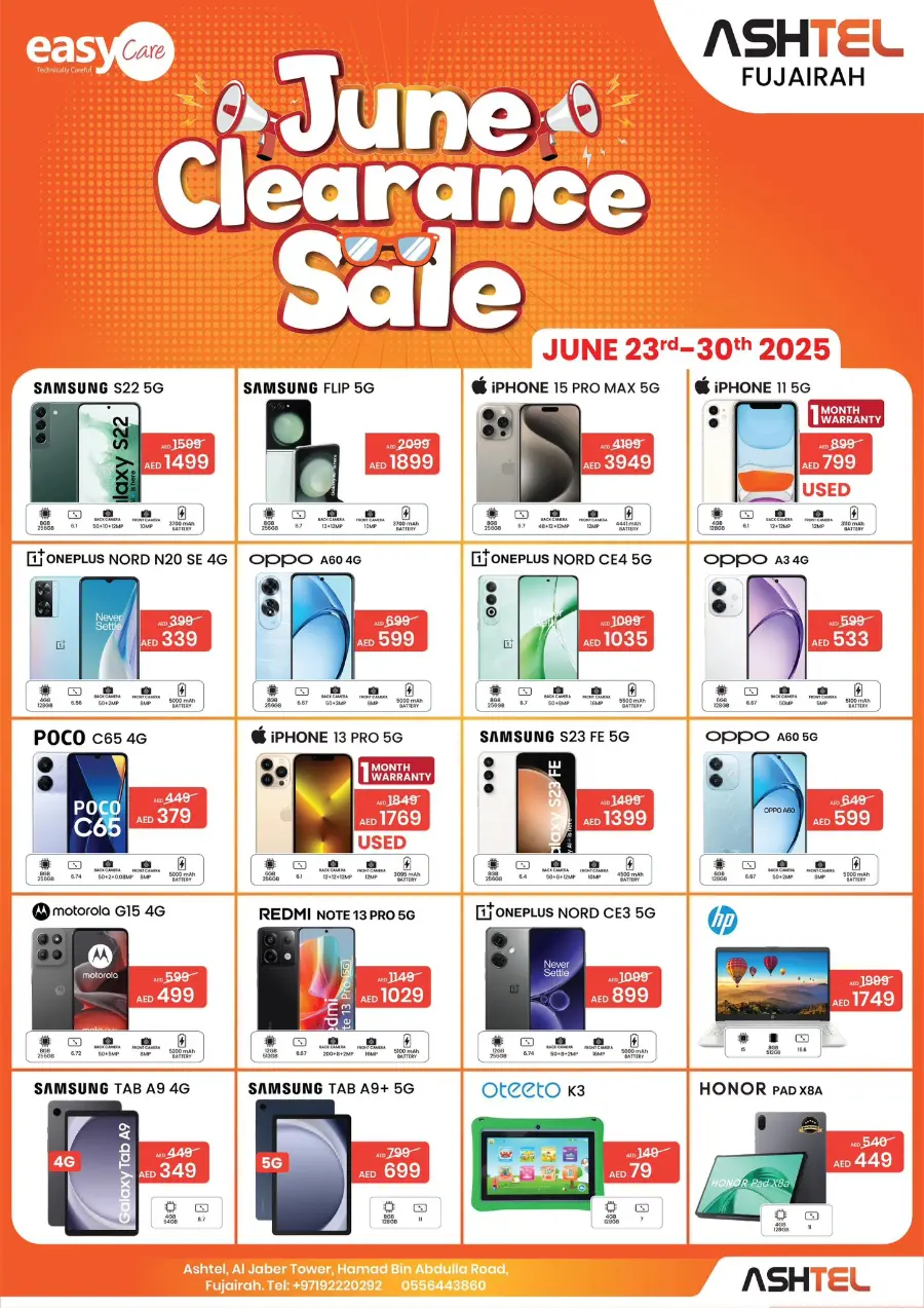 June Clearence Sale In Ashtel Mobile Fujairah