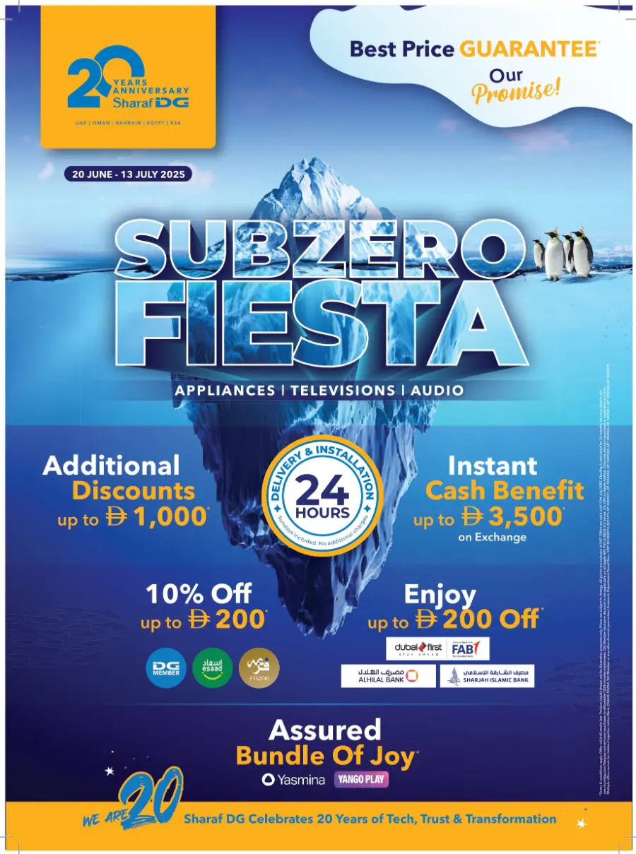 Subzero Fiesta – Extra Savings Up to AED 1000! In Sharaf DG Abu Dhabi
