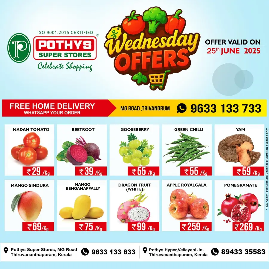 Wednesday Offer In Pothys Superstores Trivandrum