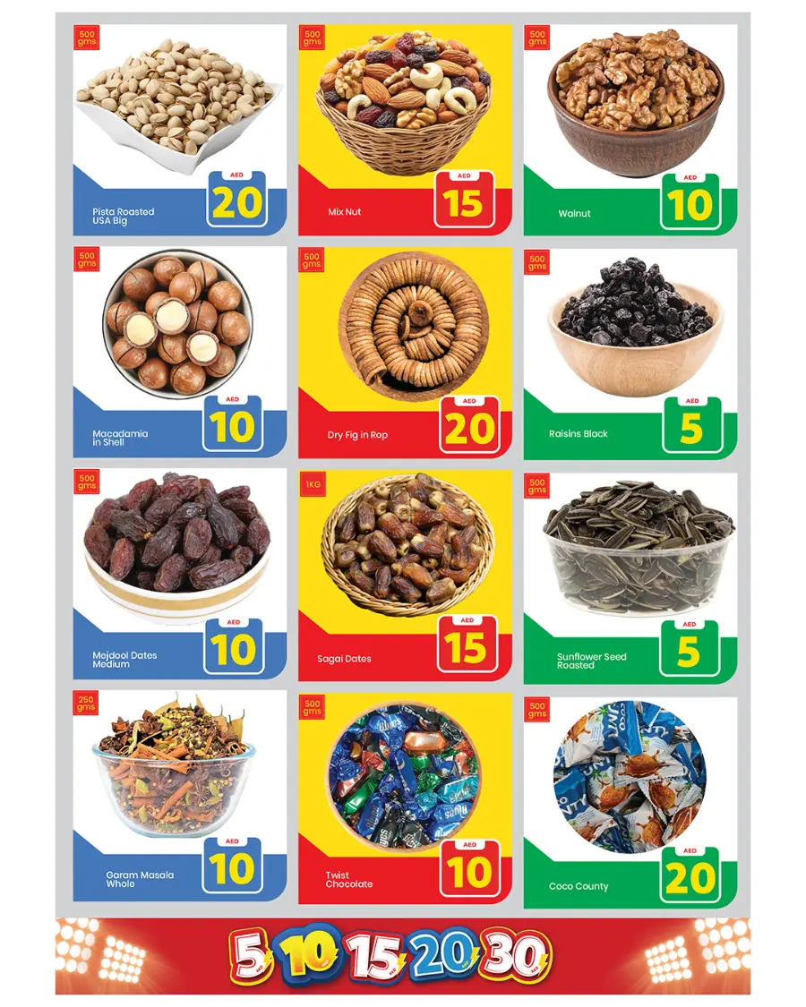 5-10-15-20-30 AED Deals In Mark & Save Sharjah / Ajman