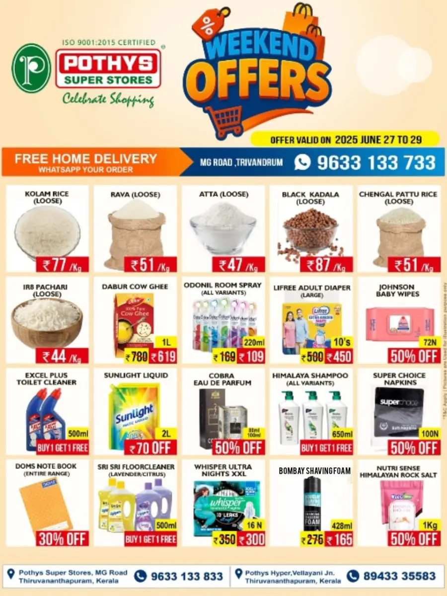 Weekend offers In Pothys Superstores Trivandrum
