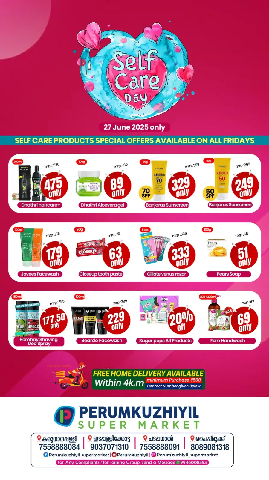 Self Care Day! In Perumkuzhiyil Supermarket Kollam