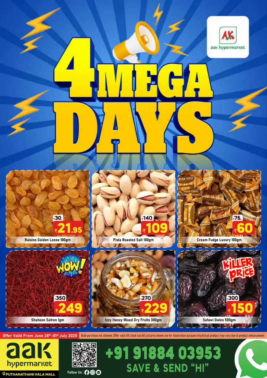 4 Mega Days In AAK Hypermarket Malappuram