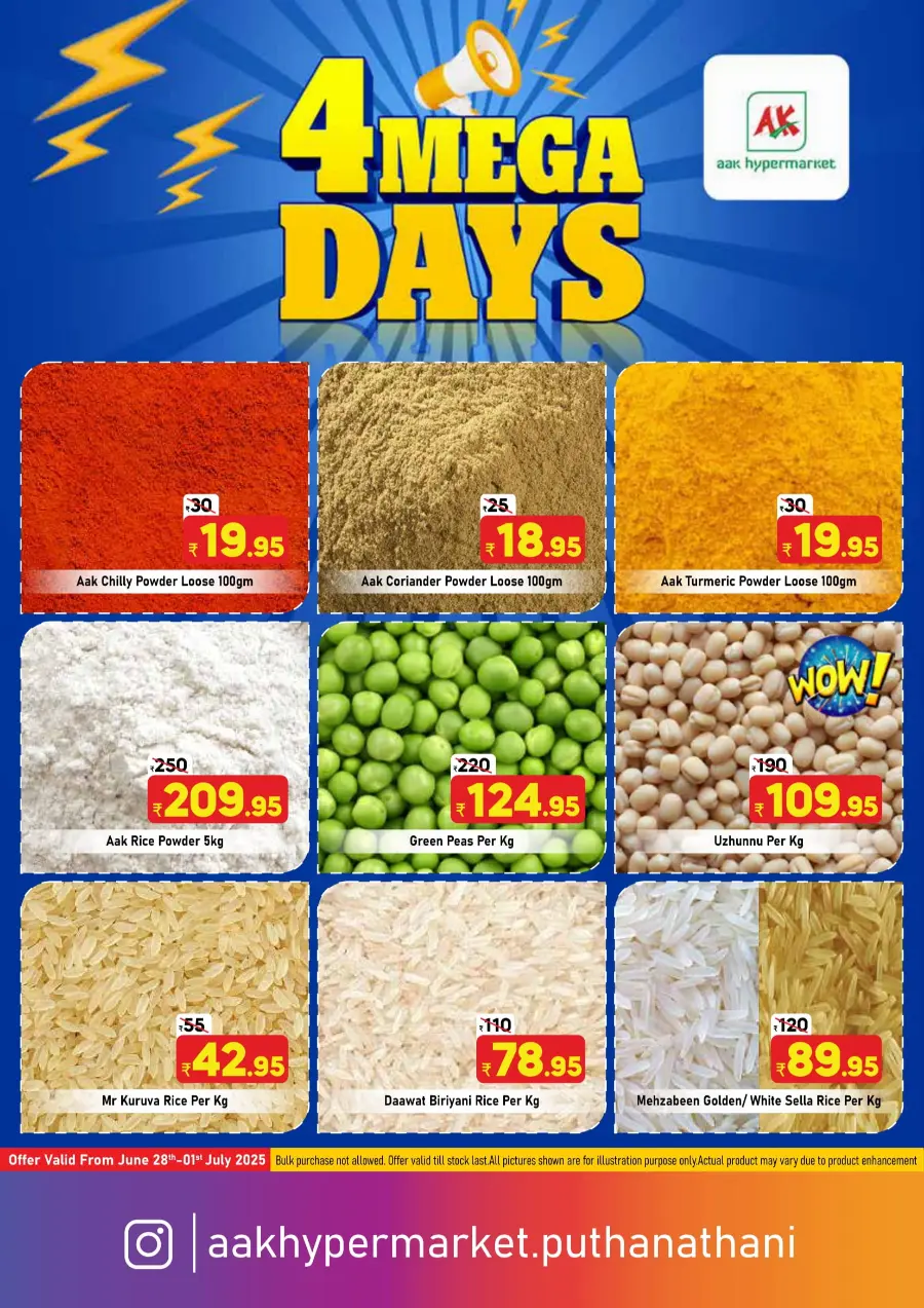 4 Mega Days In AAK Hypermarket Malappuram