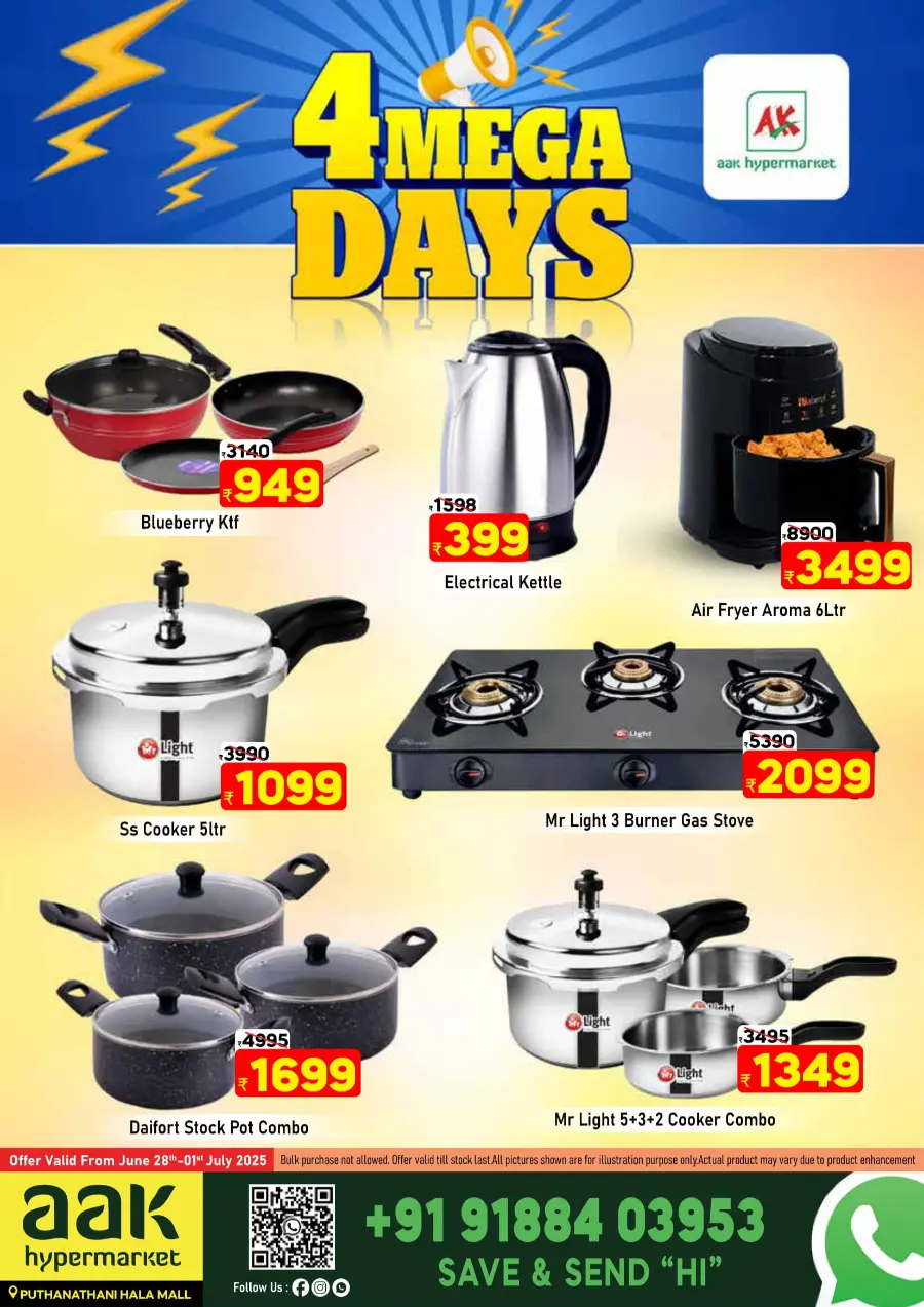 4 Mega Days In AAK Hypermarket Malappuram