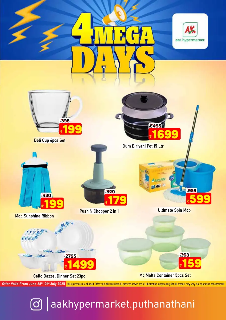 4 Mega Days In AAK Hypermarket Malappuram