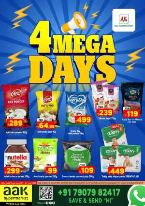 4 Mega Days In AAK Hypermarket Malappuram