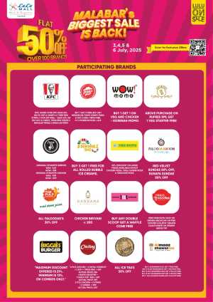 Malabar’s Biggest Sale – Flat 50% OFF! In Lulu Mall Calicut