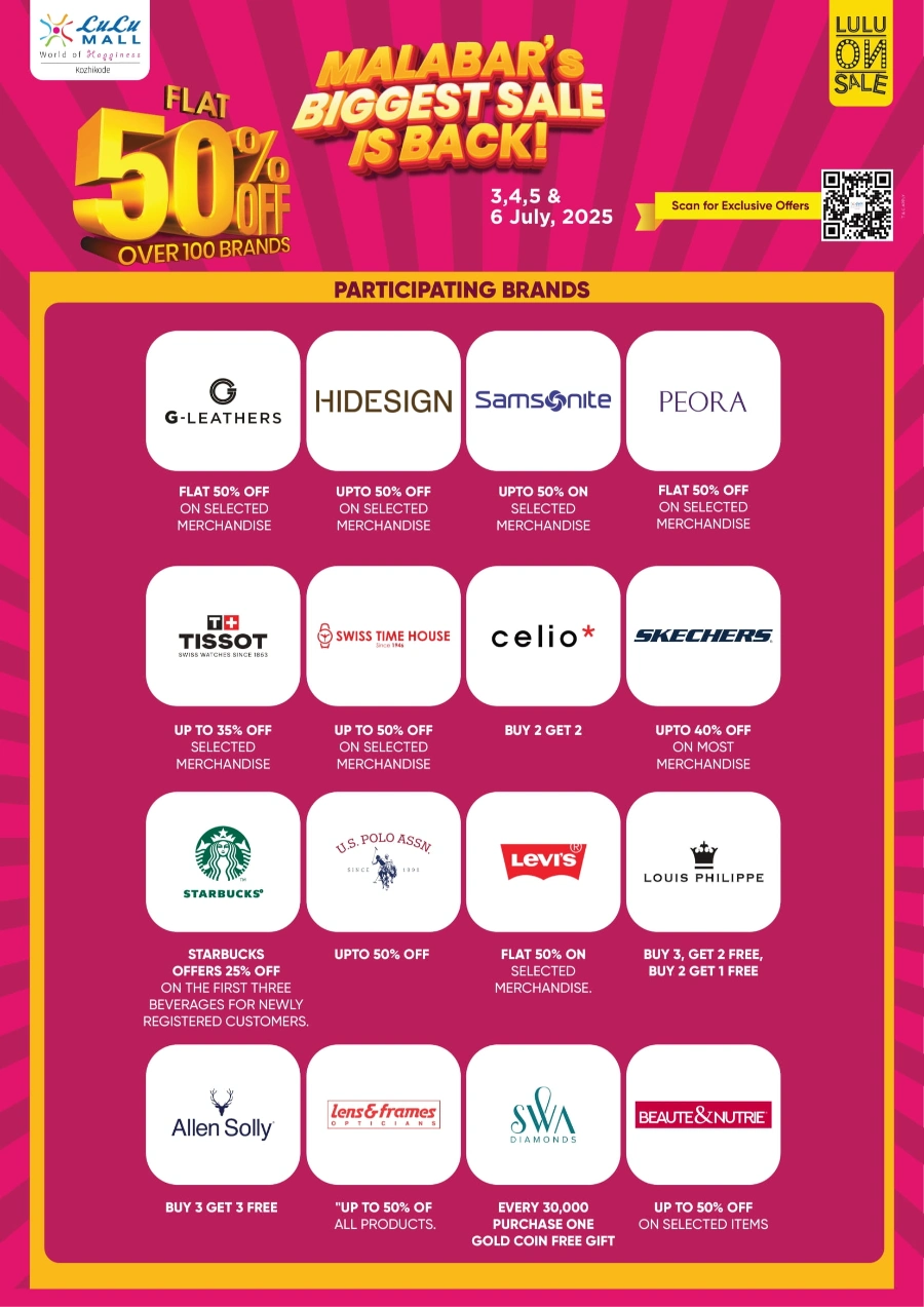 Malabar’s Biggest Sale – Flat 50% OFF! In Lulu Mall undefined