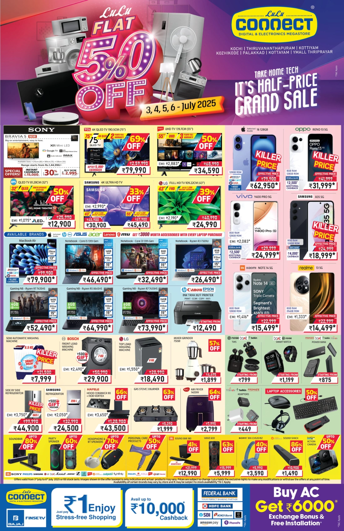 Half Price – Flat 50% OFF, Shop Now! In Lulu Mall Kottayam