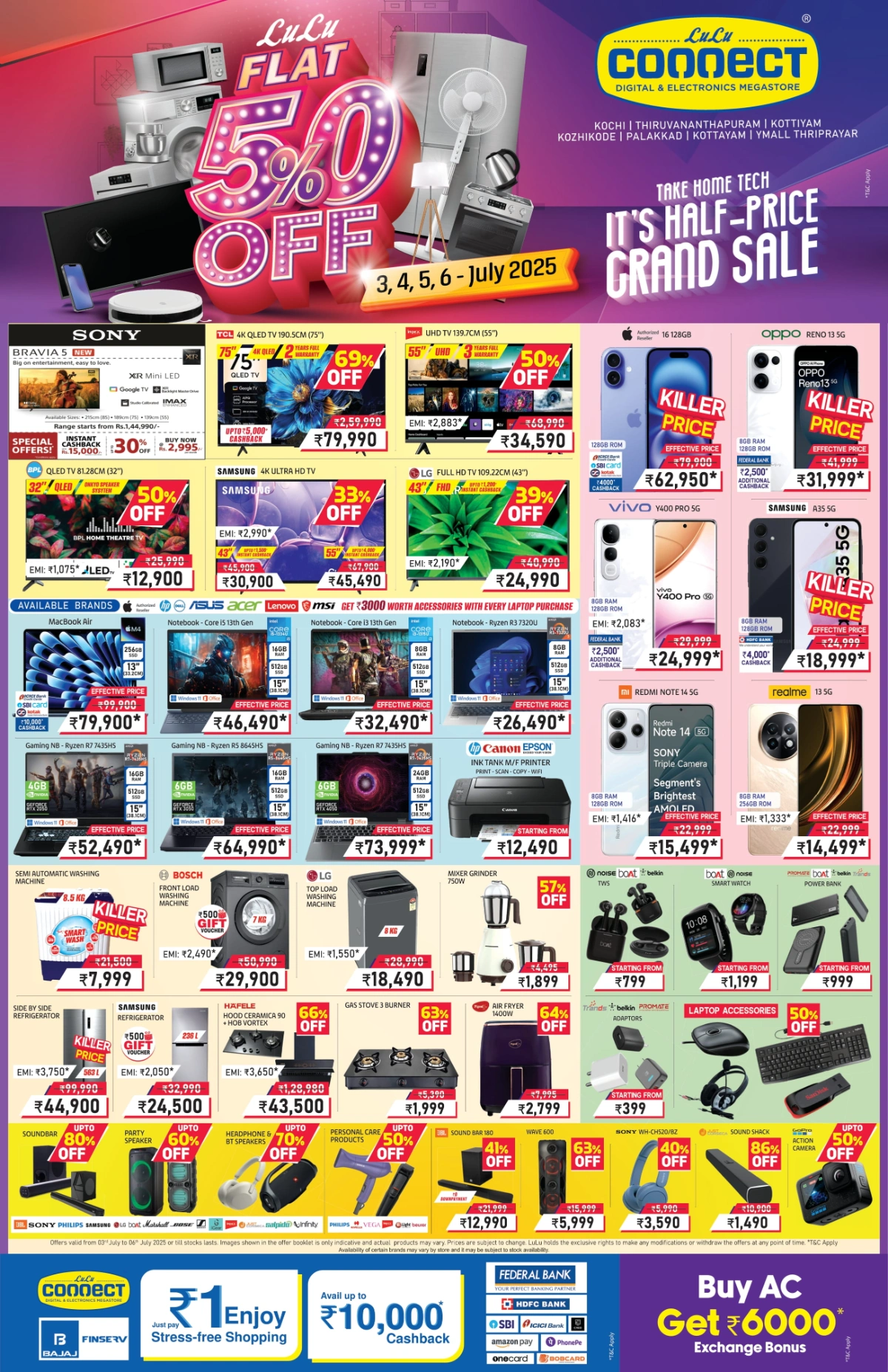 Flat 50% OFF – Everything at Half Price! In Lulu Mall Kottayam