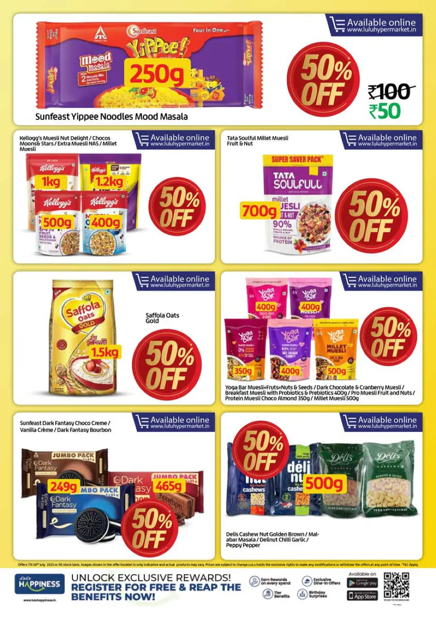 Half Price – Flat 50% OFF, Shop Now! In Lulu Hypermarket Calicut
