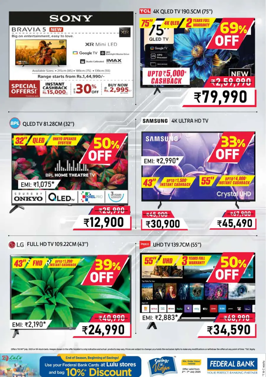 Half Price – Flat 50% OFF, Shop Now! In Lulu Hypermarket Calicut