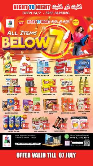 All item Below 7 In Night to Night Sharjah / Ajman