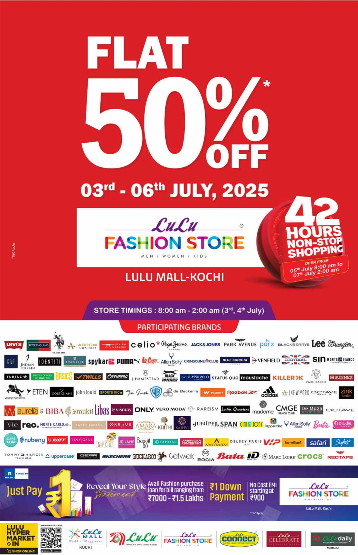 Half Price – Flat 50% OFF, Shop Now! In Lulu Hypermarket Ernakulam