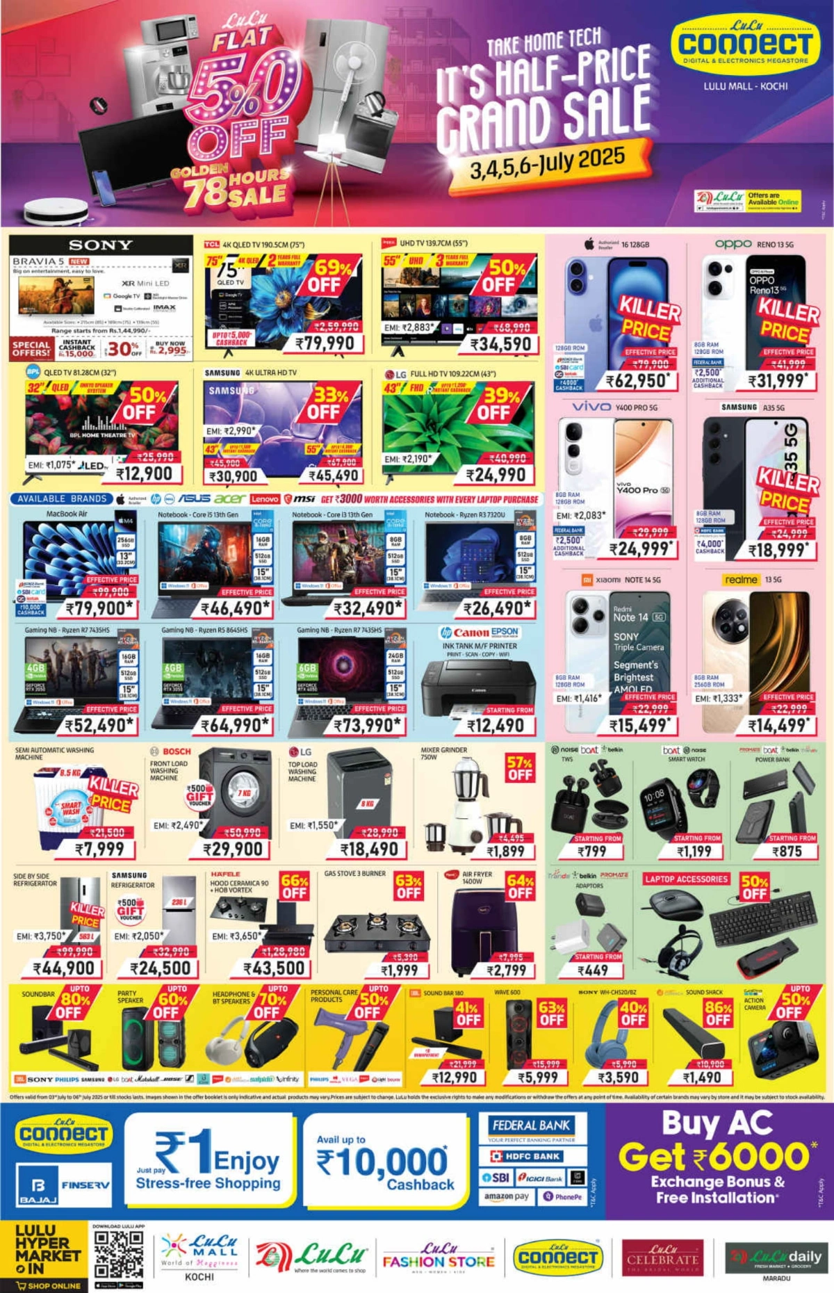 Half Price – Flat 50% OFF, Shop Now! In Lulu Hypermarket Ernakulam