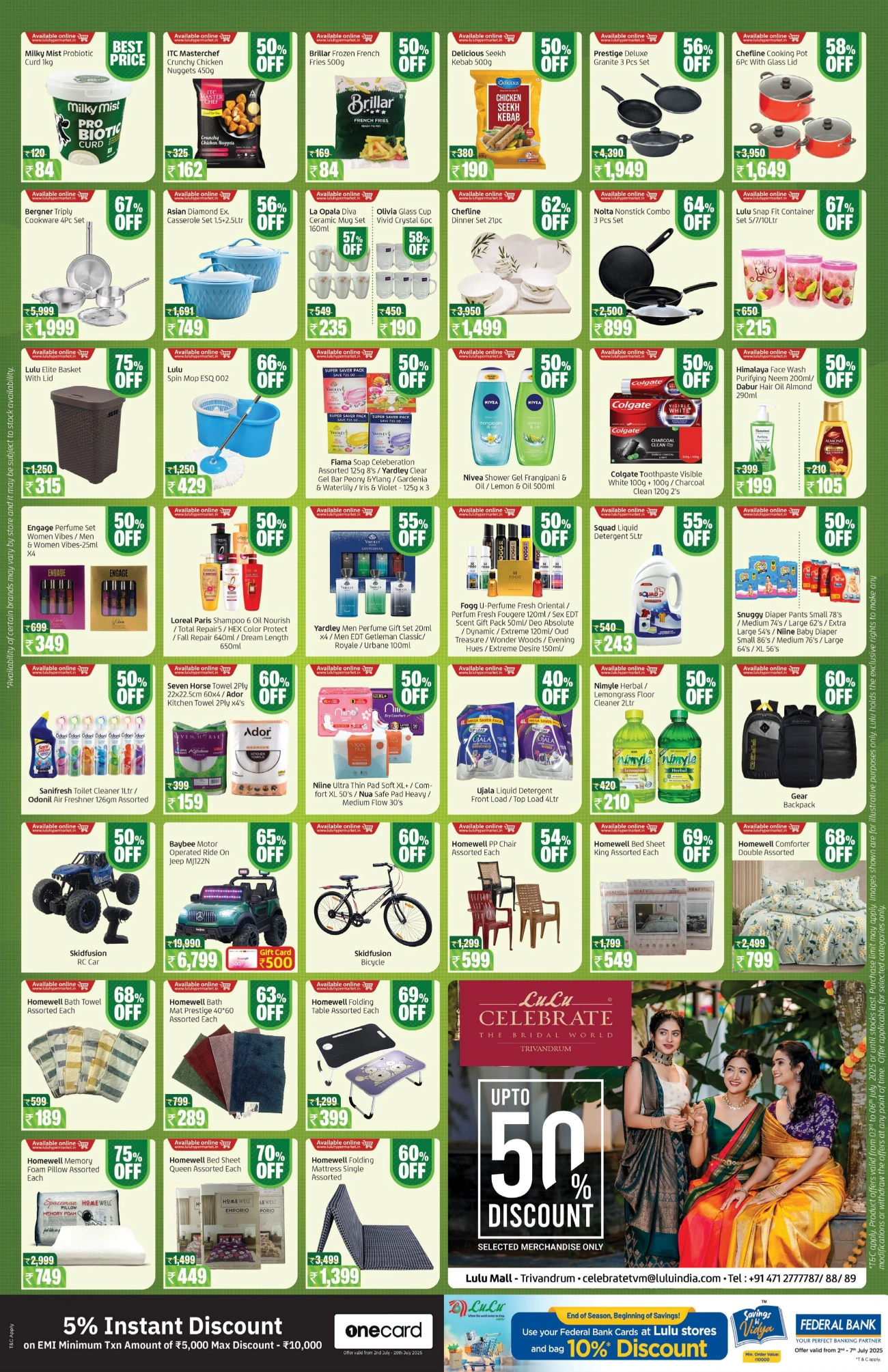 Half Price – Flat 50% OFF, Shop Now! In Lulu Hypermarket Trivandrum
