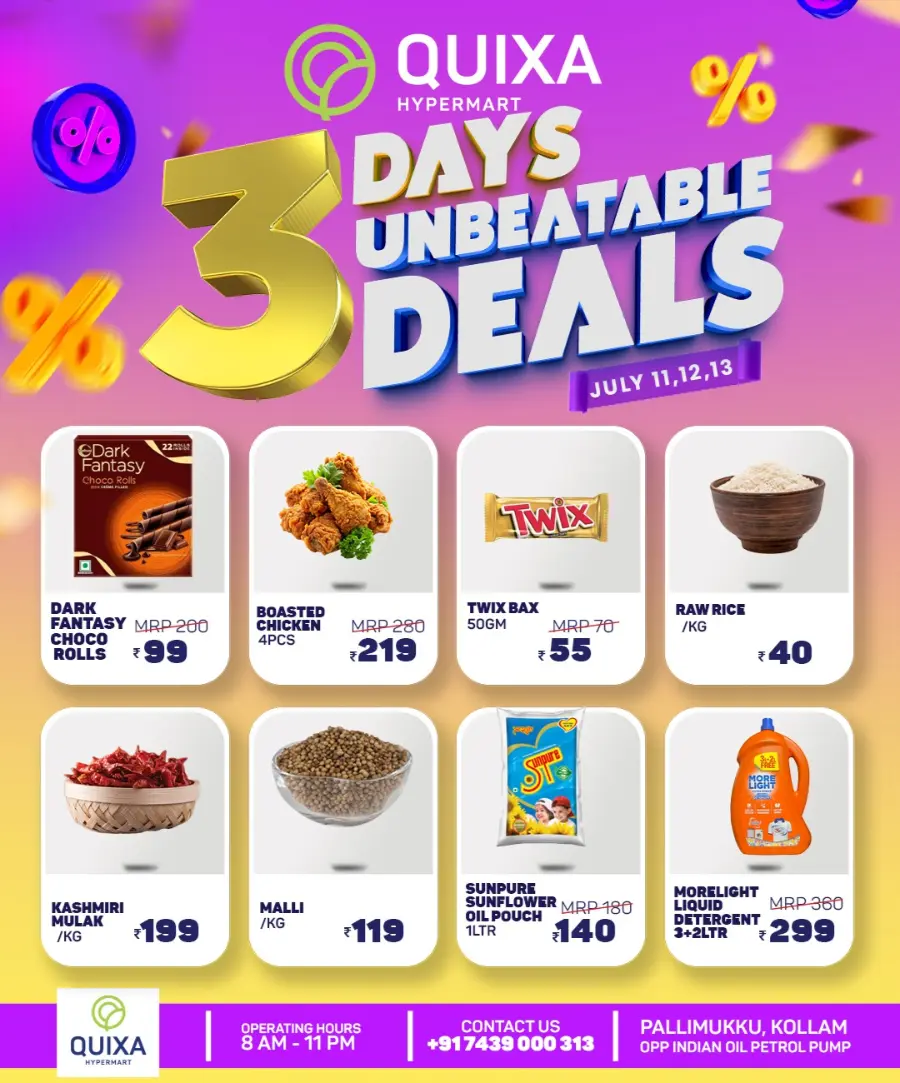 3 Days Unbeatable Deals In QUIXA Hypermart undefined