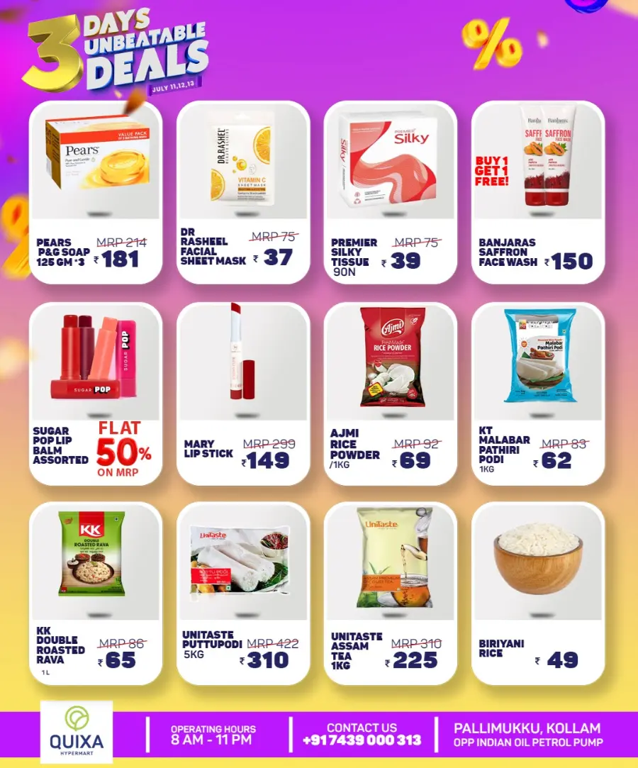3 Days Unbeatable Deals In QUIXA Hypermart undefined