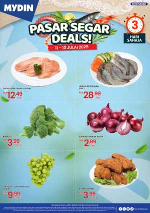 Pasar Segar Deals In Mydin Kuala Lumpur,Labuan,Putrajaya,Johor,Kedah,Kelantan,Malacca,Negeri Sembilan,Pahang,Penang,Perak,Perlis,Sabah,Sarawak,Selangor,Terengganu