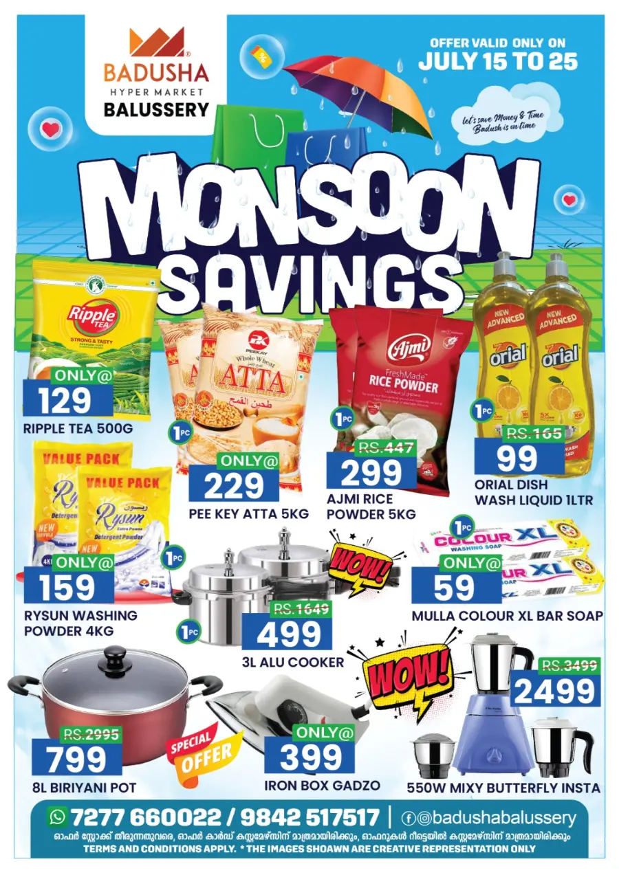 Monsoon Savings In Badusha Hypermarket Calicut