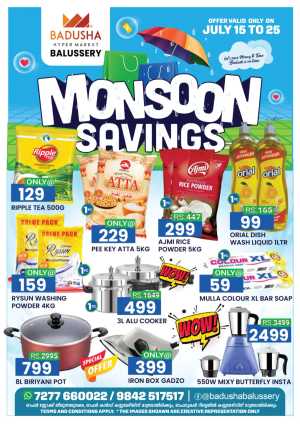 Monsoon Savings In Badusha Hypermarket Calicut