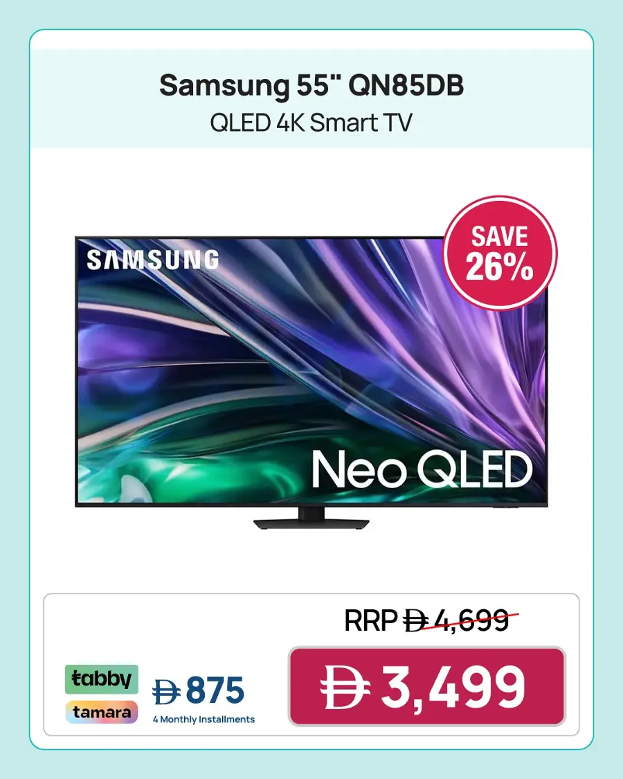 Samsung TVs with up to 50% OFF In Jumbo Electronics Abu Dhabi