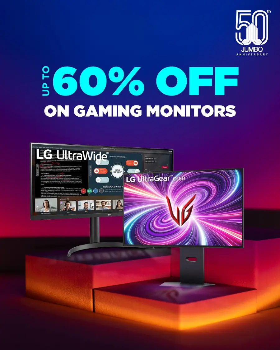Up to 60% OFF on LG Gaming Monitors! In Jumbo Electronics Abu Dhabi