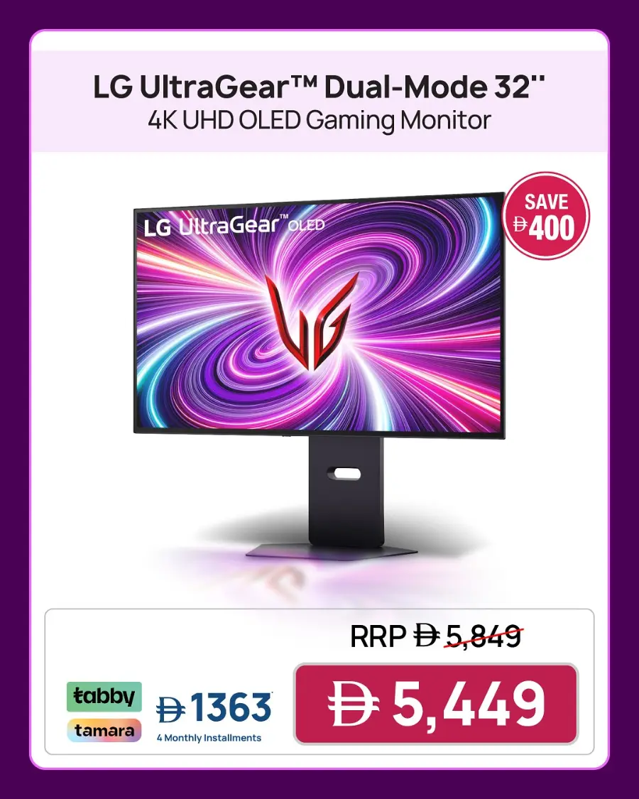 Up to 60% OFF on LG Gaming Monitors! In Jumbo Electronics Abu Dhabi