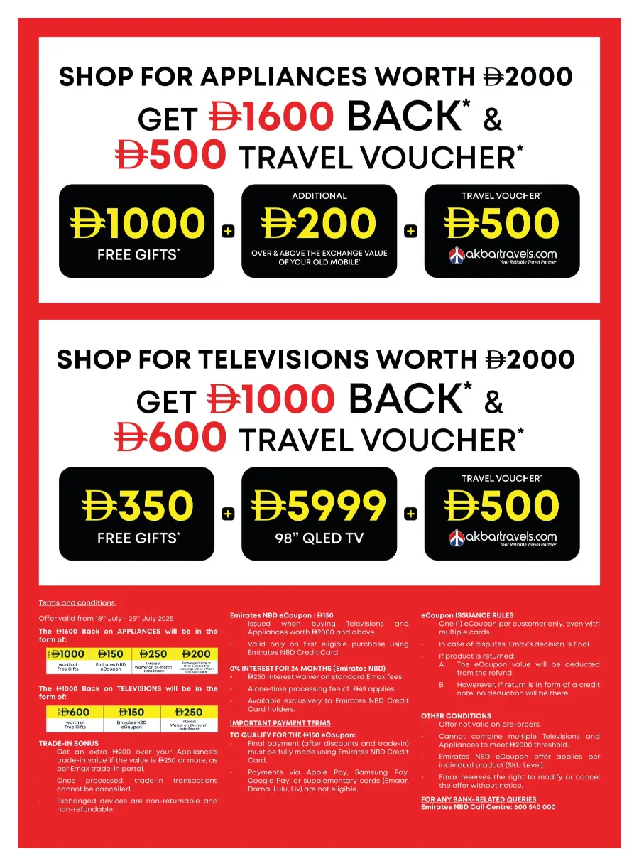 Biggest Appliances SALE: 25%–50% OFF In Emax Dubai