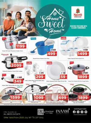 Home Sweet Home – Kitchen Appliances Up to 70% Off! In Nesto Hypermarket Calicut,Malappuram,Kannur,Thrissur,Wayanad,Palakkad