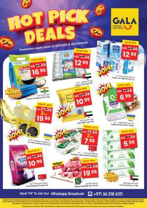Hot pick deals In Gala Supermarkets Dubai,Sharjah / Ajman,Ras al Khaimah