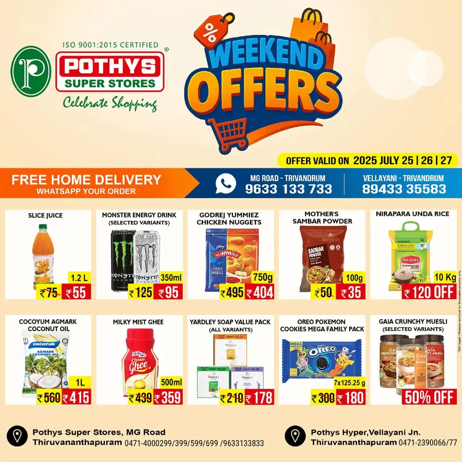 Weekend offer In Pothys Superstores Trivandrum