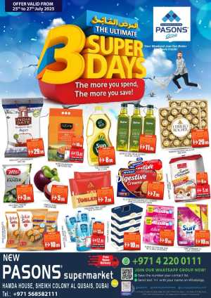 3 Super days In Pasons Dubai