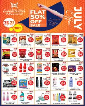 Flat 50% OFF Sale – Everything at Half Price! In Millennium Hypermarket Ernakulam