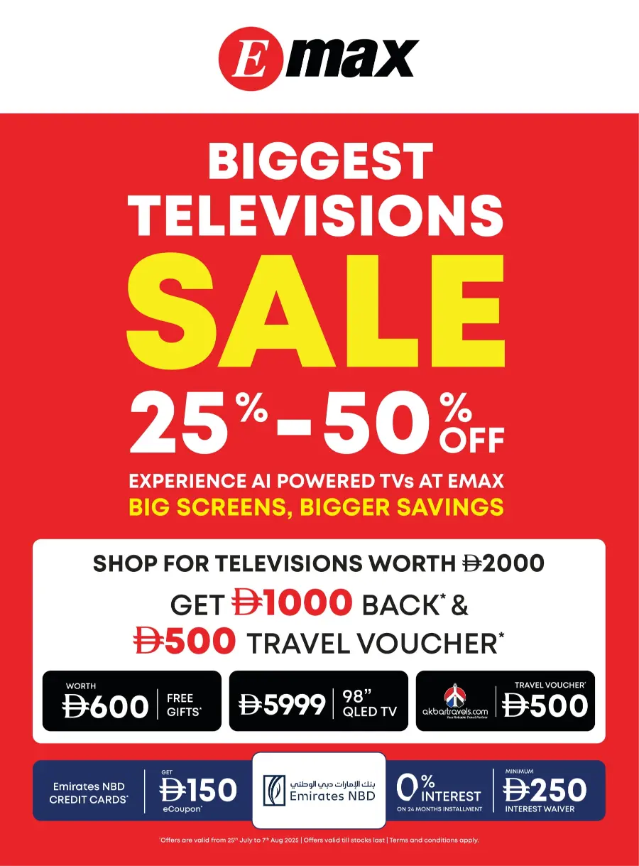 Biggest TV Sale – Save 25% to 50% Now! In Emax Dubai