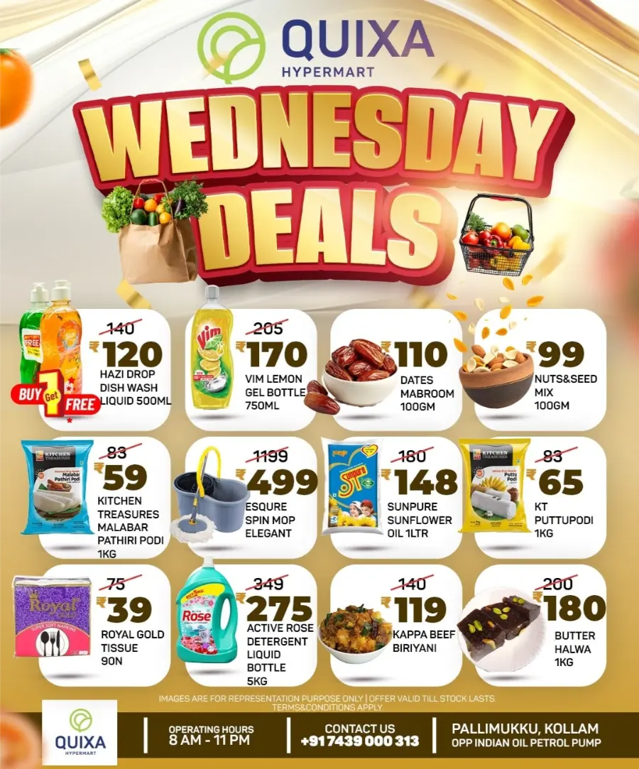 Wednesday Deals In QUIXA Hypermart Kollam