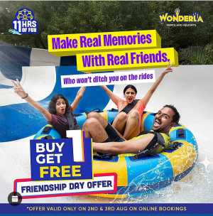 Friendship Day BOGO – Buy 1 Get 1 FREE! In Wonderla Ernakulam,Calicut,Malappuram,Kannur,Trivandrum,Kasaragod,Thrissur,Wayanad,Palakkad,Kollam,Idukki,Alappuzha,Kottayam,Pathanamthitta