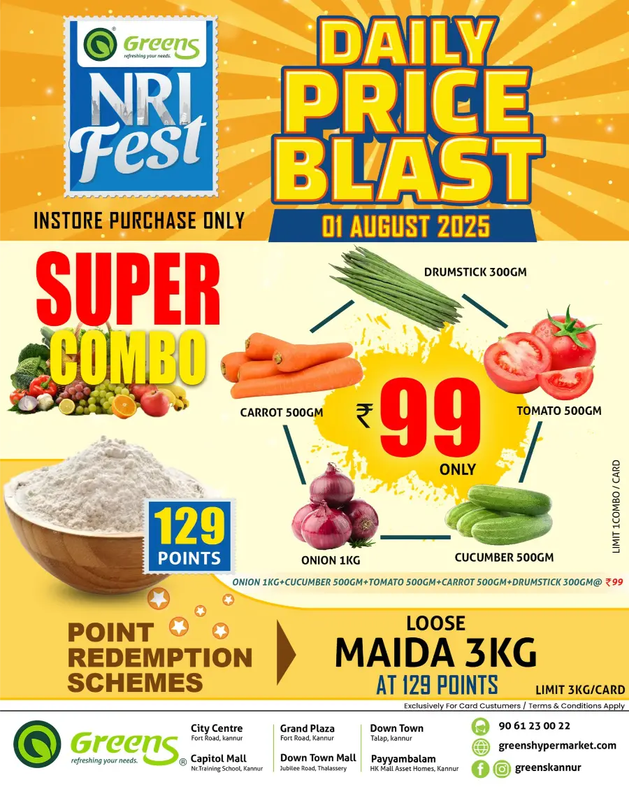 Daily Price Blast In Greens Hypermarket Kannur