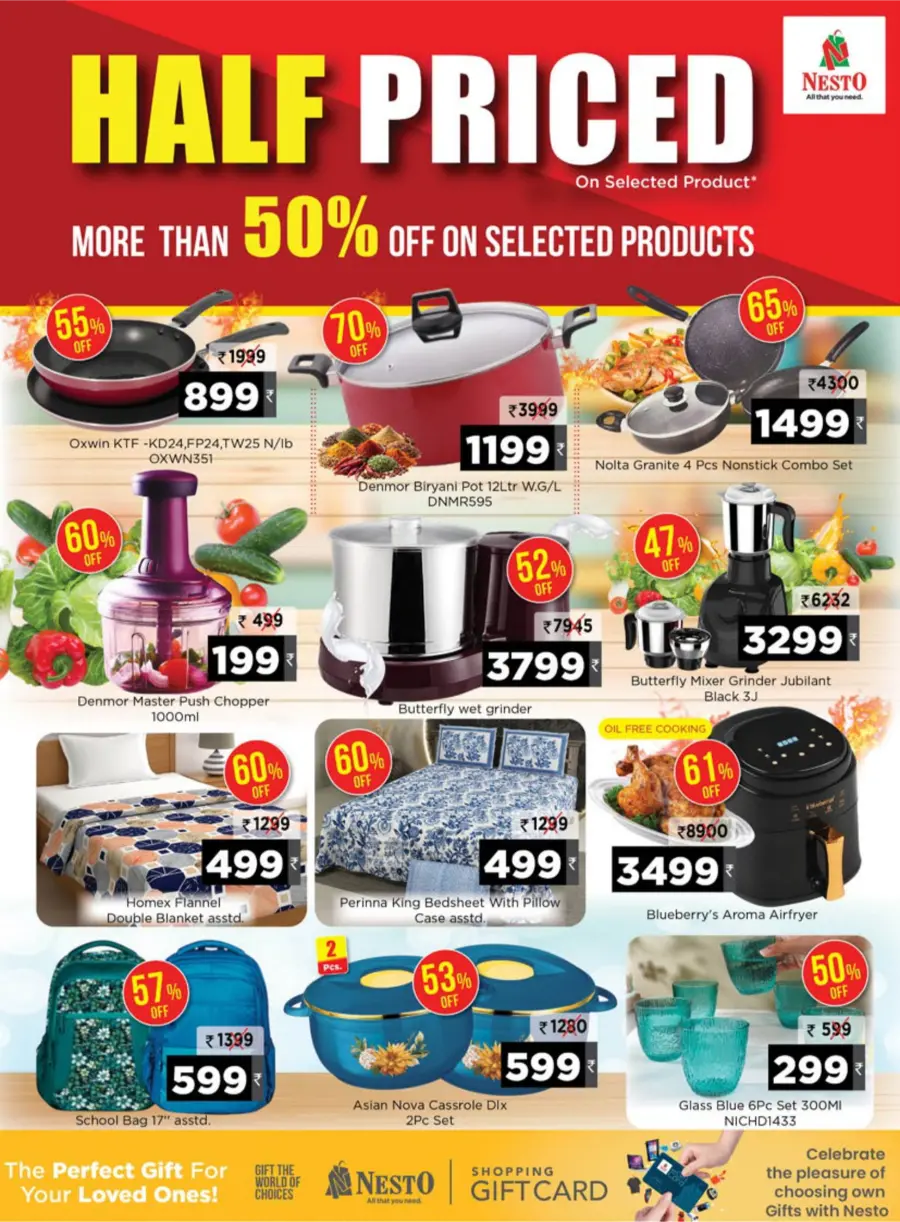 Half Priced Sale – Save Over 50% Now! In Nesto Hypermarket Calicut