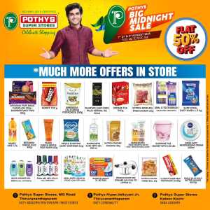 Big Midnight Sale – Up to 50% OFF! In Pothys Superstores Ernakulam