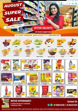 August Super Sale – Save Up to 50%! In We Five Hypermarket Thrissur