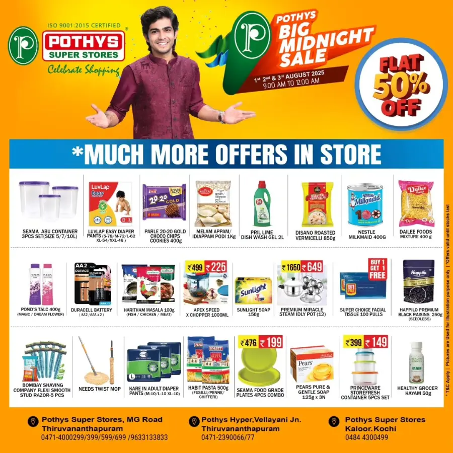 More offers flat 50 %off In Pothys Superstores Ernakulam