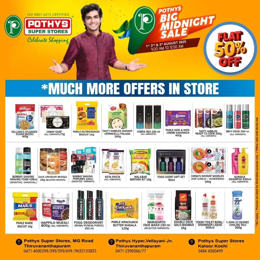 More offers flat 50 %off In Pothys Superstores Ernakulam