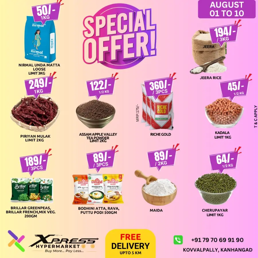 August Super Sale – Save Up to 50%! In Xpress Hypermarket Kasaragod