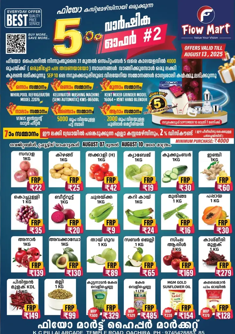 Offers In Fiow Mart Alappuzha