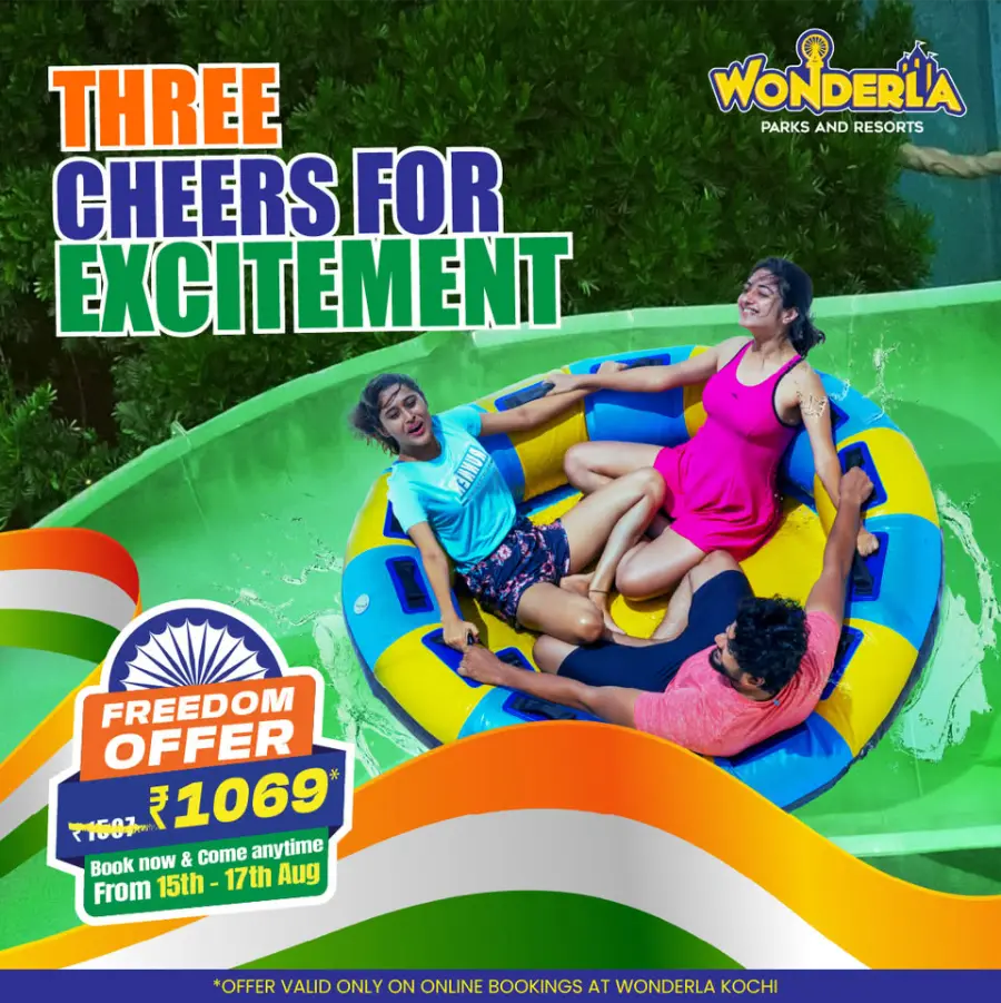 Freedom Offers: Wonderla Fun from ₹1069 – Book Today! In Wonderla undefined