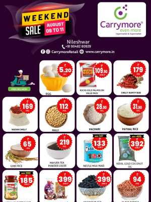 Weekend Special Offer – Limited Time! In Carrymore Hypermarket Kasaragod
