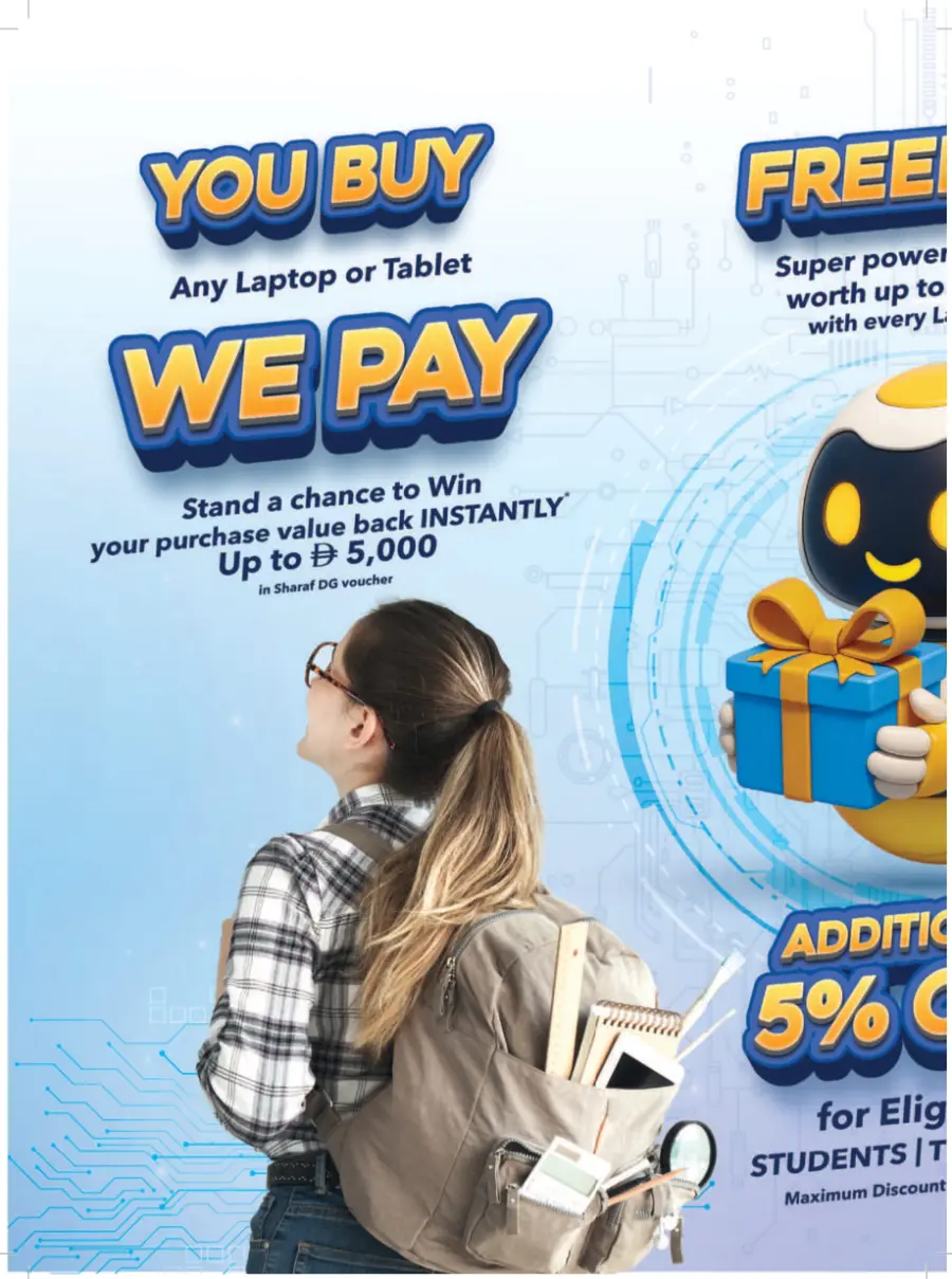 Back-to-School Promotion – Electronics & Gadgets In Sharaf DG Sharjah / Ajman