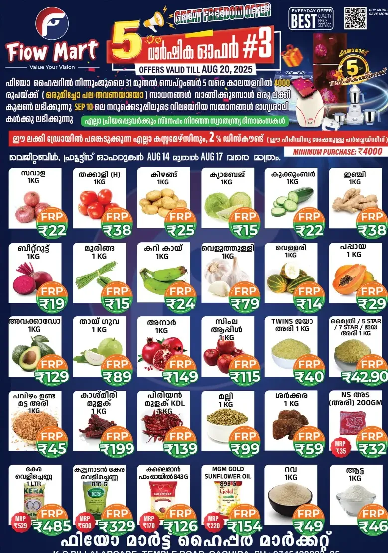Mega offer In Fiow Mart Alappuzha